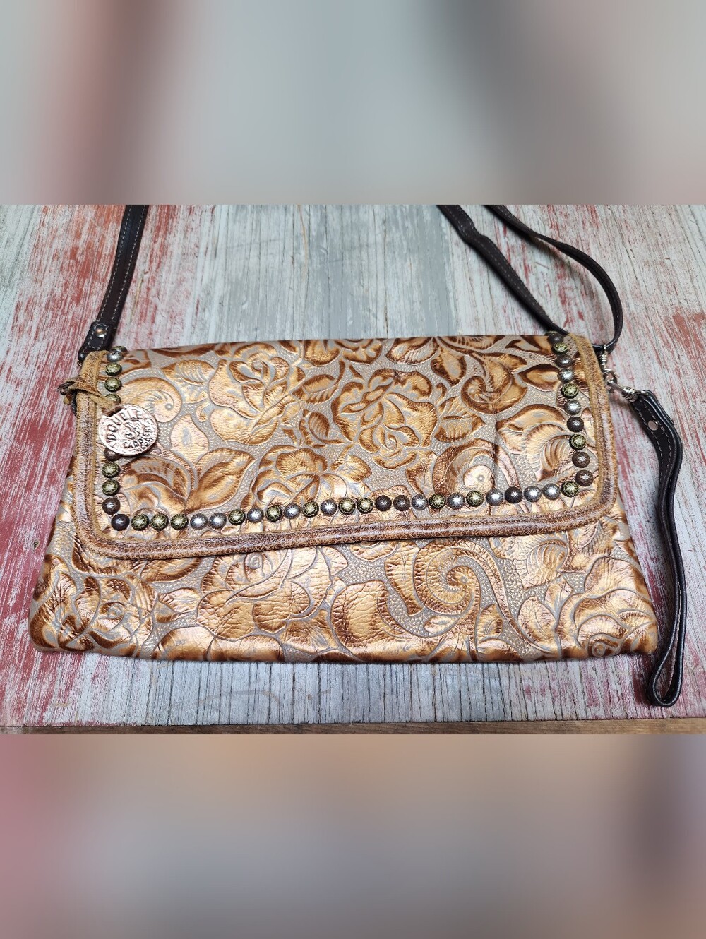 Vintage Double J Saddlery Crossbody 100% Leather